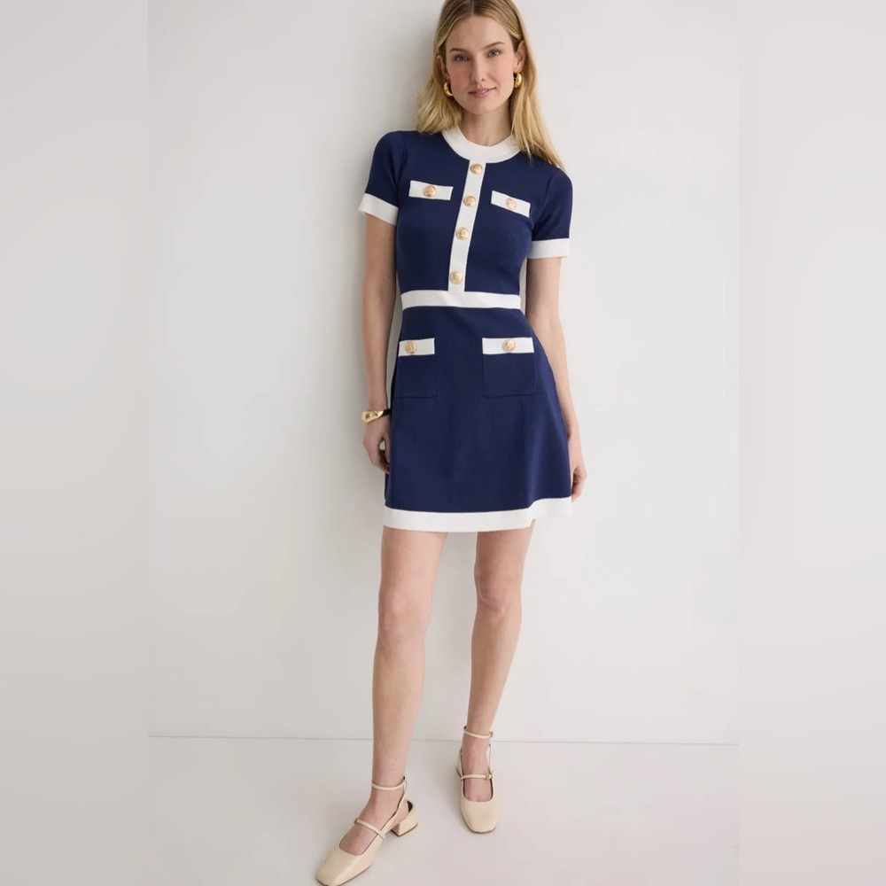 Alexia Admor Navy and Cream Mini Dress